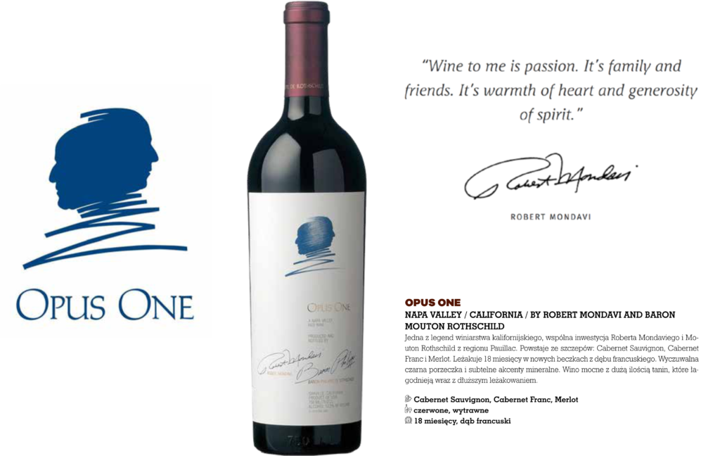 Czerwone wino Opus One Napa Valley jest popularne z kilku powodów