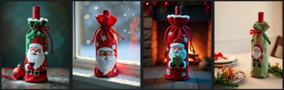 Świąteczne etui na butelkę wina